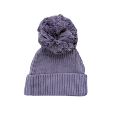 BABYSPROUTS KNIT POM HAT - PLUM