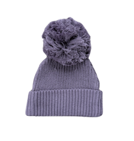 BABYSPROUTS KNIT POM HAT - PLUM
