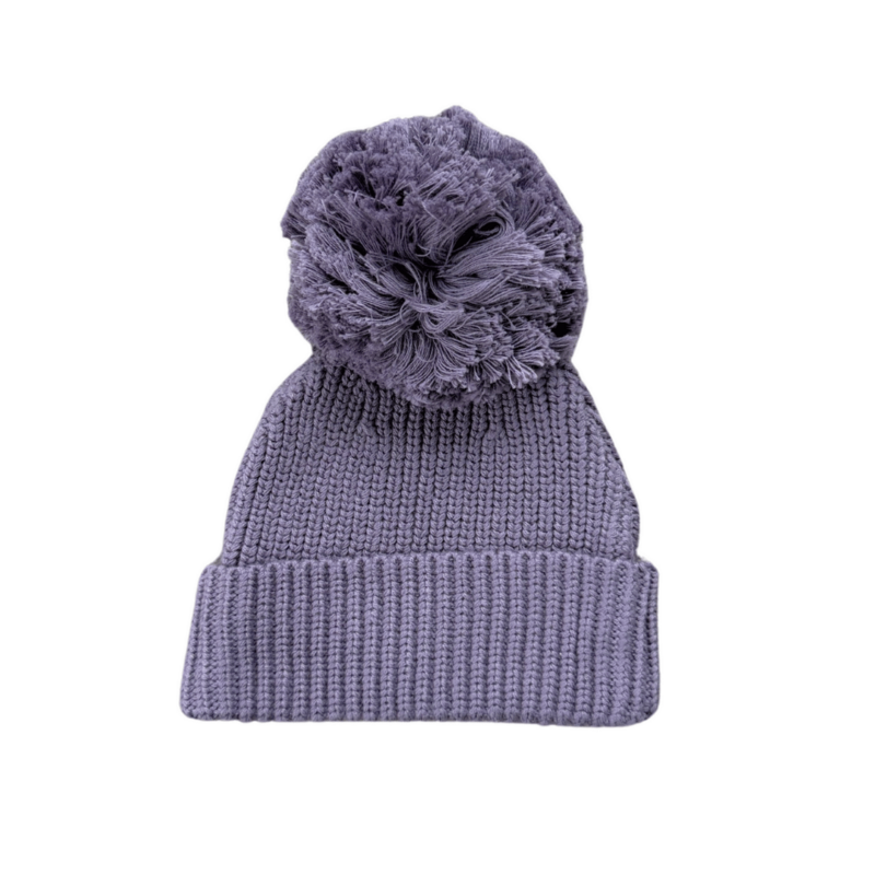 BABYSPROUTS KNIT POM HAT - PLUM