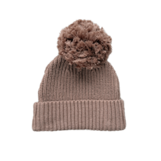 BABYSPROUTS KNIT POM HAT - PORTABELLA