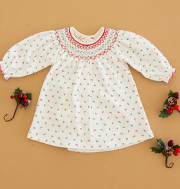 LUNA+ARLO WINTER BERRIES SMOCKED L/S DRESS