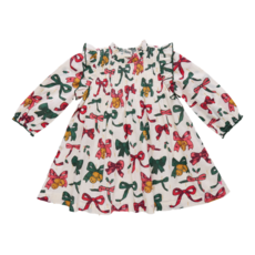 PINK CHICKEN girls jaipur dress - christmas bows and bells