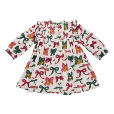 PINK CHICKEN girls jaipur dress - christmas bows and bells