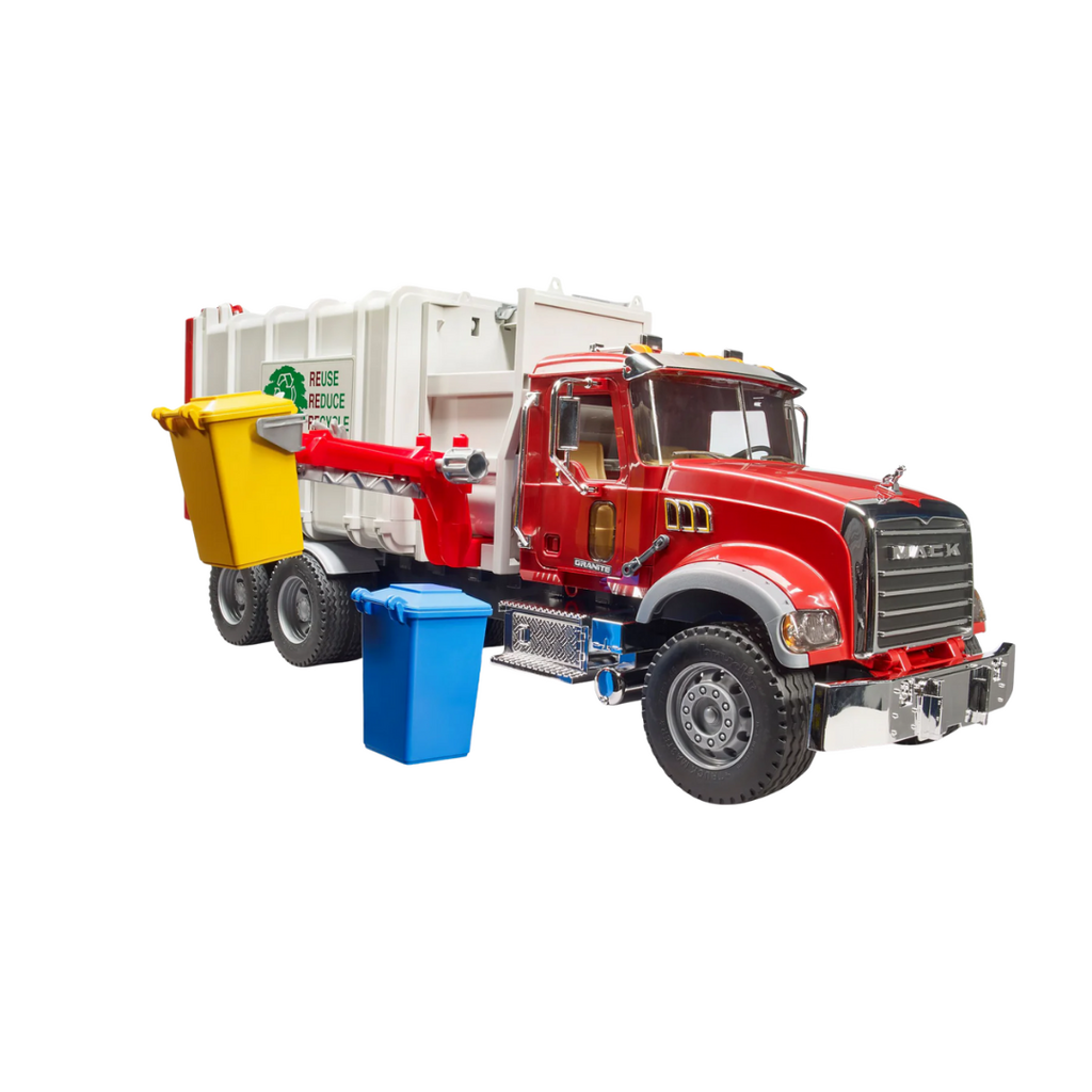 BRUDER MACK GRANITE SIDE LOADING GARBAGE TRUCK