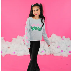 PAPER FLOWER GIRL'S SEQUINS FEELING GRINCHY  SWEATSHIRT