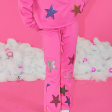 PAPER FLOWER GIRL'S SEQUIN STARS APPLIQUE PANTS