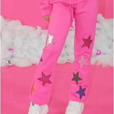PAPER FLOWER GIRL'S SEQUIN STARS APPLIQUE PANTS