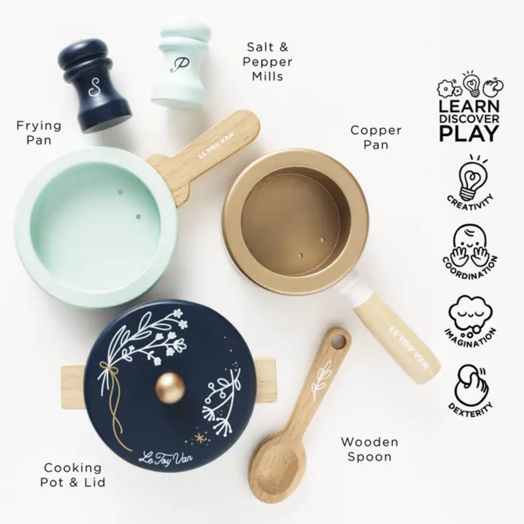LE TOY VAN POTS AND PANS KITCHEN ACCESSORIES