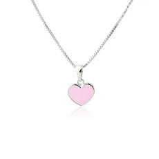 CHERISHED MOMENTS SS SILVER PINK HEART NECKLACE