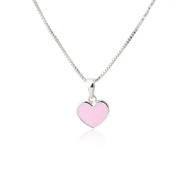 CHERISHED MOMENTS SS SILVER PINK HEART NECKLACE