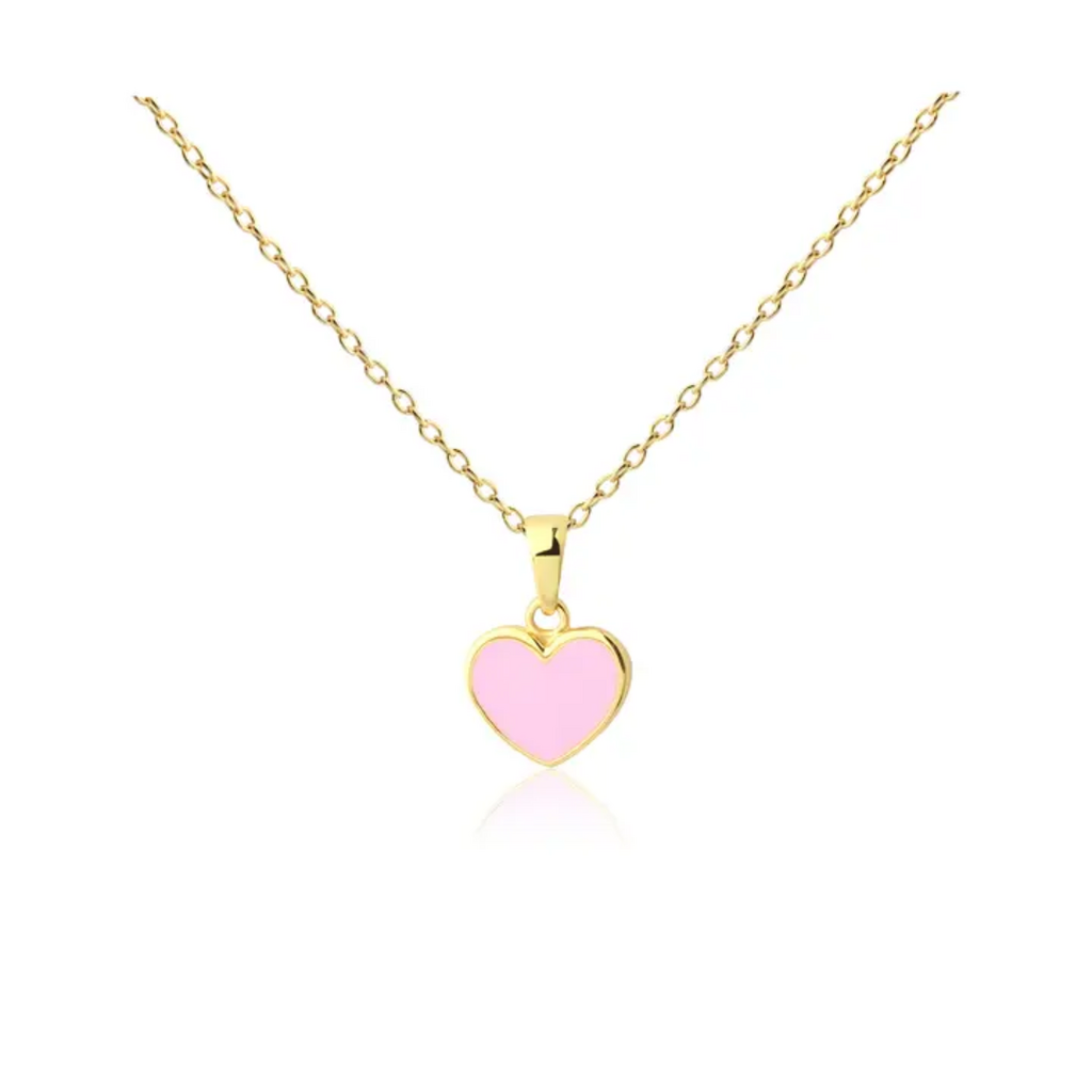 CHERISHED MOMENTS 14K GOLD-PLATED PINK HEART NECKLACE