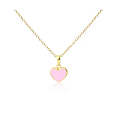 CHERISHED MOMENTS 14K GOLD-PLATED PINK HEART NECKLACE