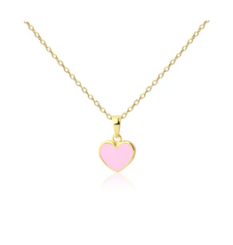 CHERISHED MOMENTS 14K GOLD-PLATED PINK HEART NECKLACE