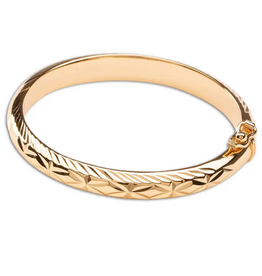 CHERISHED MOMENTS 14K GOLD-PLATED ETCHED BABY BANGLE