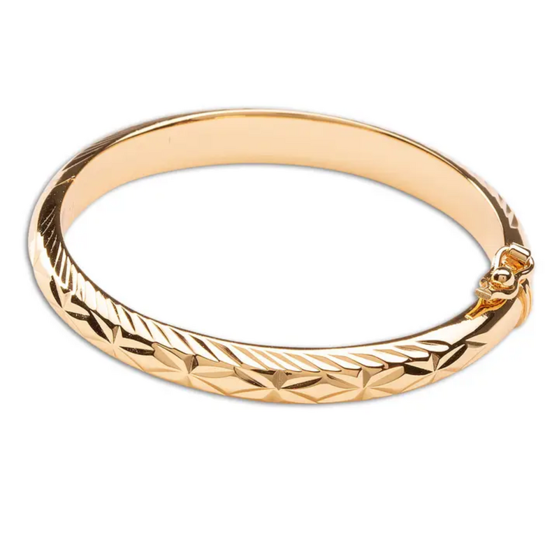 CHERISHED MOMENTS 14K GOLD-PLATED ETCHED BABY BANGLE