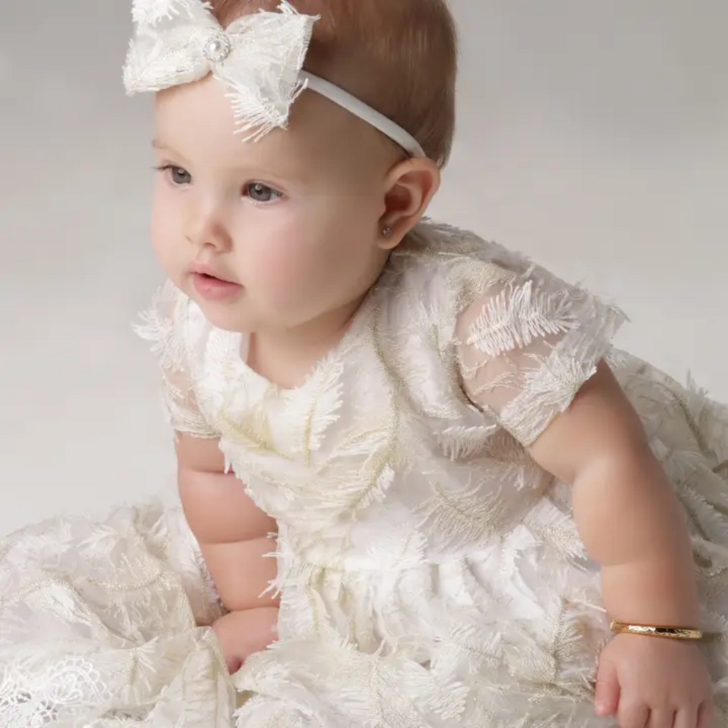 CHERISHED MOMENTS 14K GOLD-PLATED ETCHED BABY BANGLE