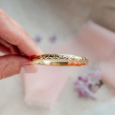 CHERISHED MOMENTS 14K GOLD-PLATED ETCHED BABY BANGLE