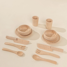COCO VILLAGE WOODEN DINNERWARE PLAYSET 12PCS