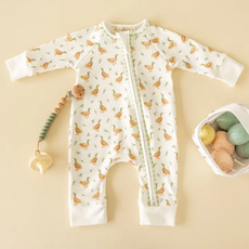 LUNA+ARLO MEADOWLAND MALLARDS ZIPPER PLAYSUIT