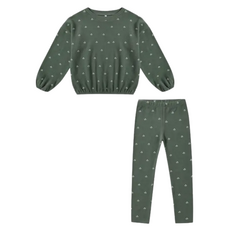 Rylee + Cru Inc. SPONGEY KNIT SET || EVERGREEN DITSY