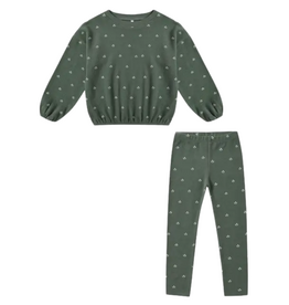 Rylee + Cru Inc. SPONGEY KNIT SET || EVERGREEN DITSY