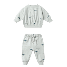 Rylee + Cru Inc. RELAXED FLEECE SWEATSHIRT W/SWEATPANTS NARWHALS