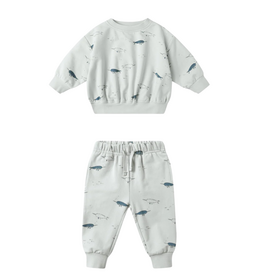 Rylee + Cru Inc. RELAXED FLEECE SWEATSHIRT W/SWEATPANTS NARWHALS
