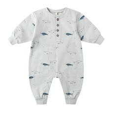 Rylee + Cru Inc. RELAXED FLEECE JUMPSUIT || NARWHALS