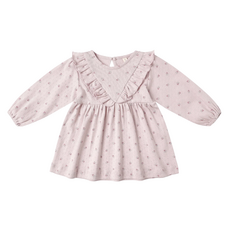 Rylee + Cru Inc. LONG SLEEVE RUFFLE V DRESS || LILAC DITSY
