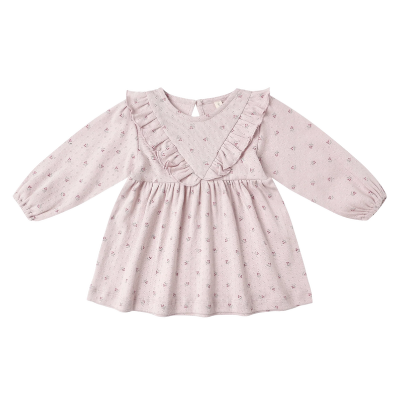 Rylee + Cru Inc. LONG SLEEVE RUFFLE V DRESS || LILAC DITSY