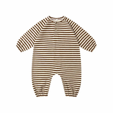 Rylee + Cru Inc. HENLEY JUMPSUIT || BROWN STRIPE