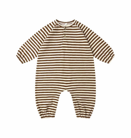 Rylee + Cru Inc. HENLEY JUMPSUIT || BROWN STRIPE