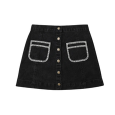 Rylee + Cru Inc. DENVER MINI SKIRT || WASHED BLACK