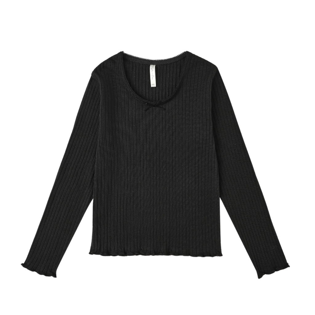 Rylee + Cru Inc. RIBBED LONG SLEEVE || BLACK