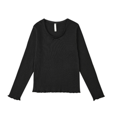 Rylee + Cru Inc. RIBBED LONG SLEEVE || BLACK