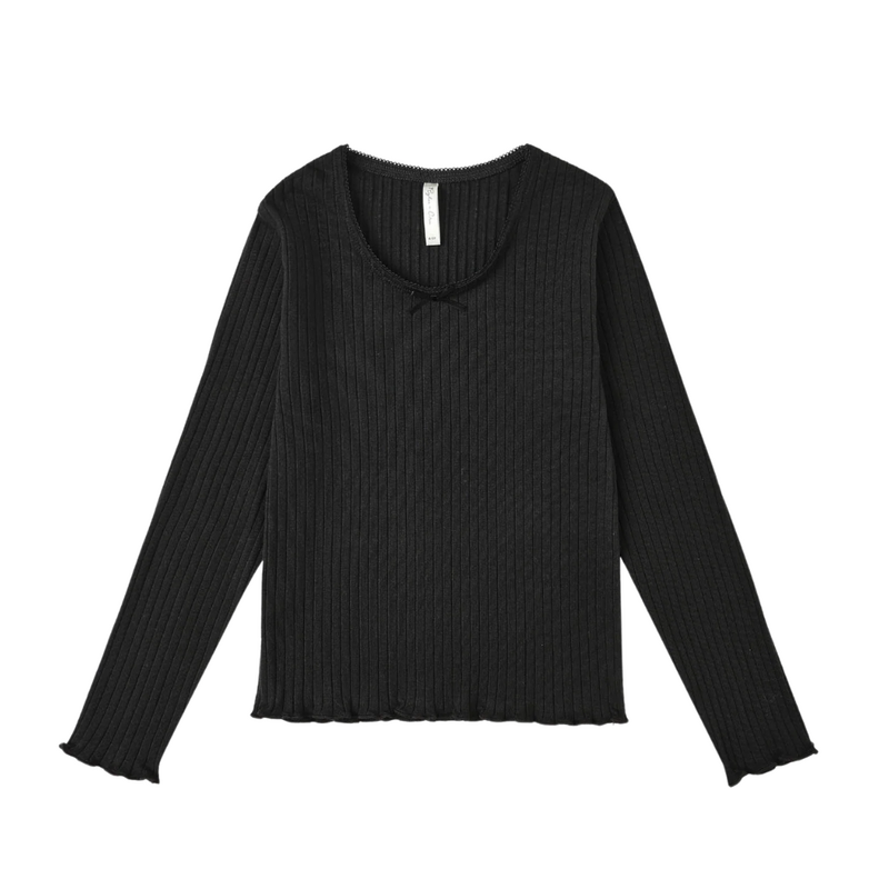 Rylee + Cru Inc. RIBBED LONG SLEEVE || BLACK