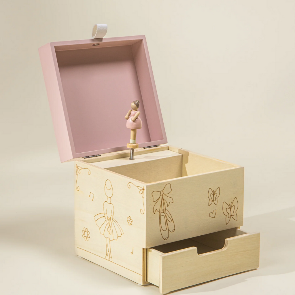 COCO VILLAGE WOODEN MUSICAL SOUVENIER BOX - BALLERINA