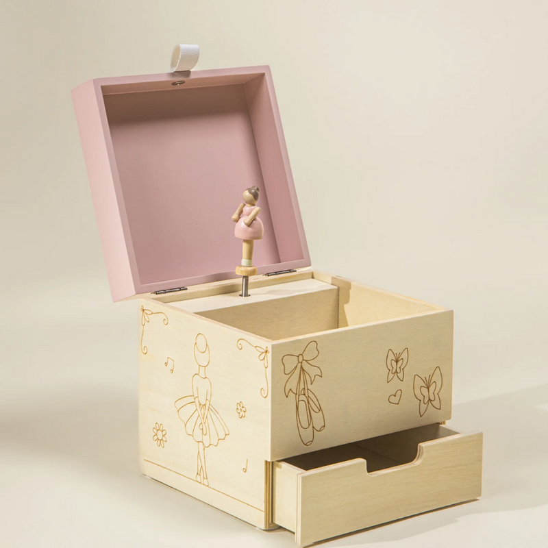 COCO VILLAGE WOODEN MUSICAL SOUVENIER BOX - BALLERINA