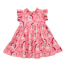 PINK CHICKEN girls jennifer dress - pink candy cane santa