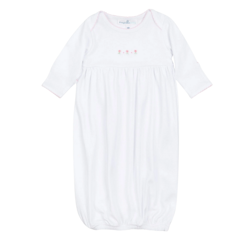 MAGNOLIA BABY JULIETTE'S CLASSICS PINK GATHERED GOWN