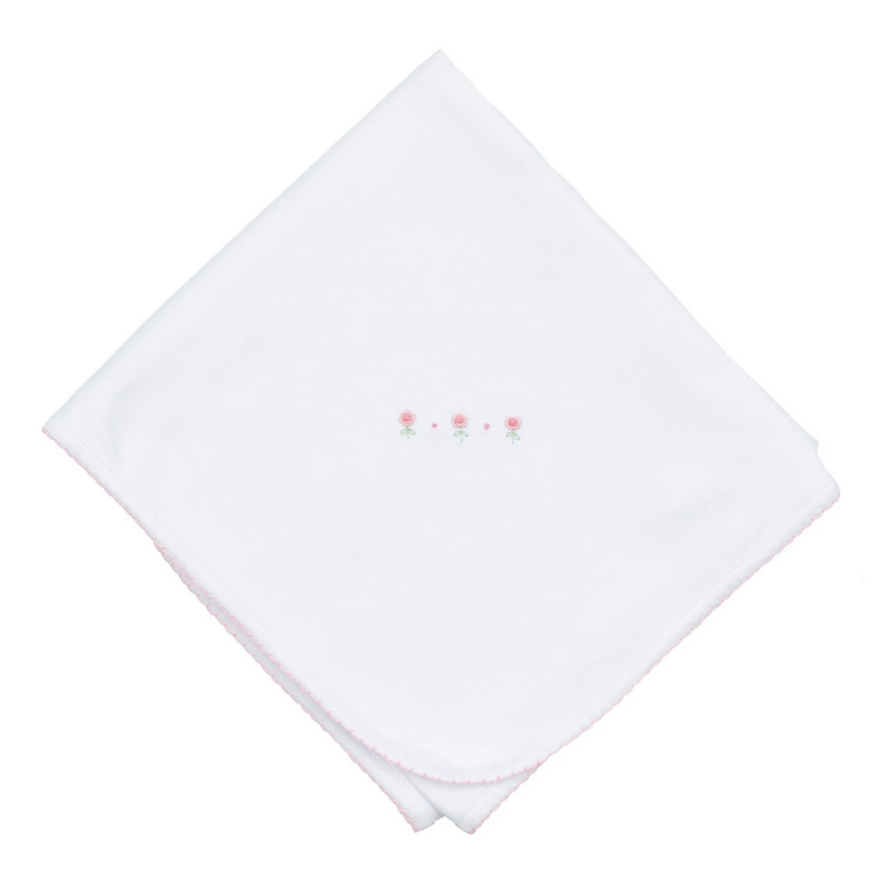 MAGNOLIA BABY JULIETTE'S CLASSICS PINK RECEIVING BLANKET