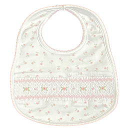 MAGNOLIA BABY JULIETTE'S CLASSICS PINK SMOCKED PRINTED BIB