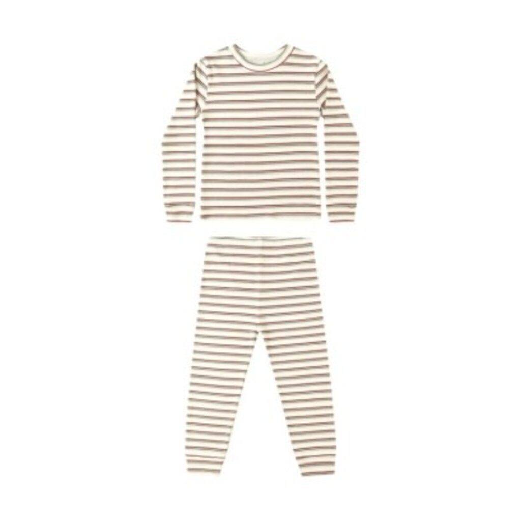 Rylee + Cru Inc. ORGANIC LONG SLEEVE PAJAMA SET || HOLIDAY STRIPE