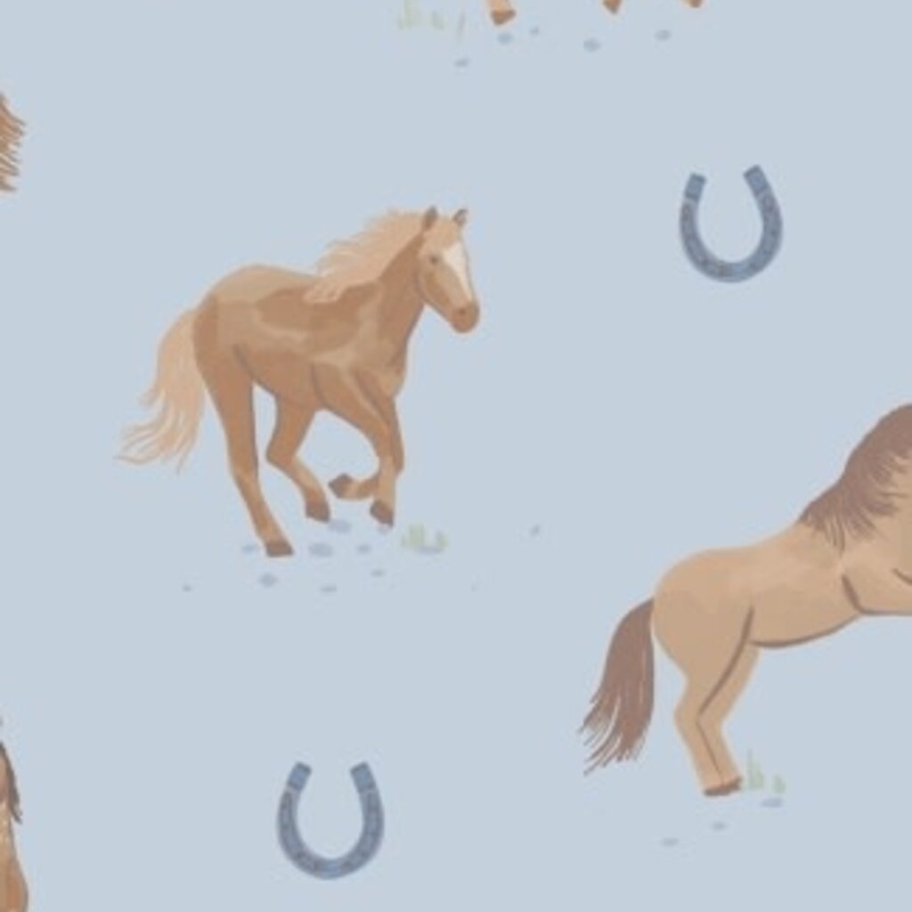 ANGEL DEAR Horses - Blue - 2 Way Zipper Romper