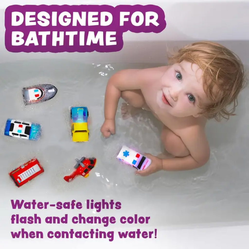 TUB WORKS CARS LIGHT UP BATH TOYS 6 PK