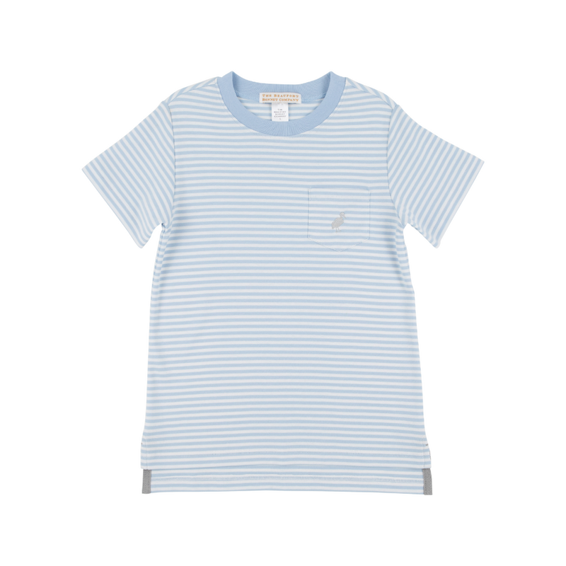 THE BEAUFORT BONNET COMPANY CARTER CREWNECK Beale St Blue Stripe/Grantley Gray
