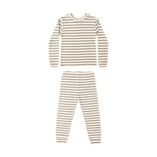 Rylee + Cru Inc. ORGANIC LONG SLEEVE PAJAMA SET || HOLIDAY STRIPE
