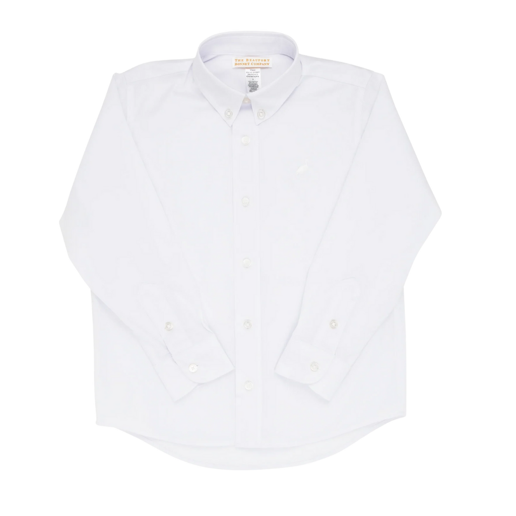 THE BEAUFORT BONNET COMPANY DEANS LIST DRESS SHIRT-OXFORD Worth Ave White
