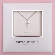 LAUREN HINKLEY DIAMANTE CROSS NECKLACE