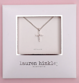 LAUREN HINKLEY DIAMANTE CROSS NECKLACE